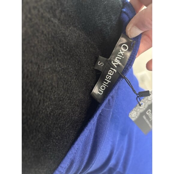 Royal Blue Wrap Style Cocktail Dress With Ruffle Accent Resort wear size small - Picture 6 of 10